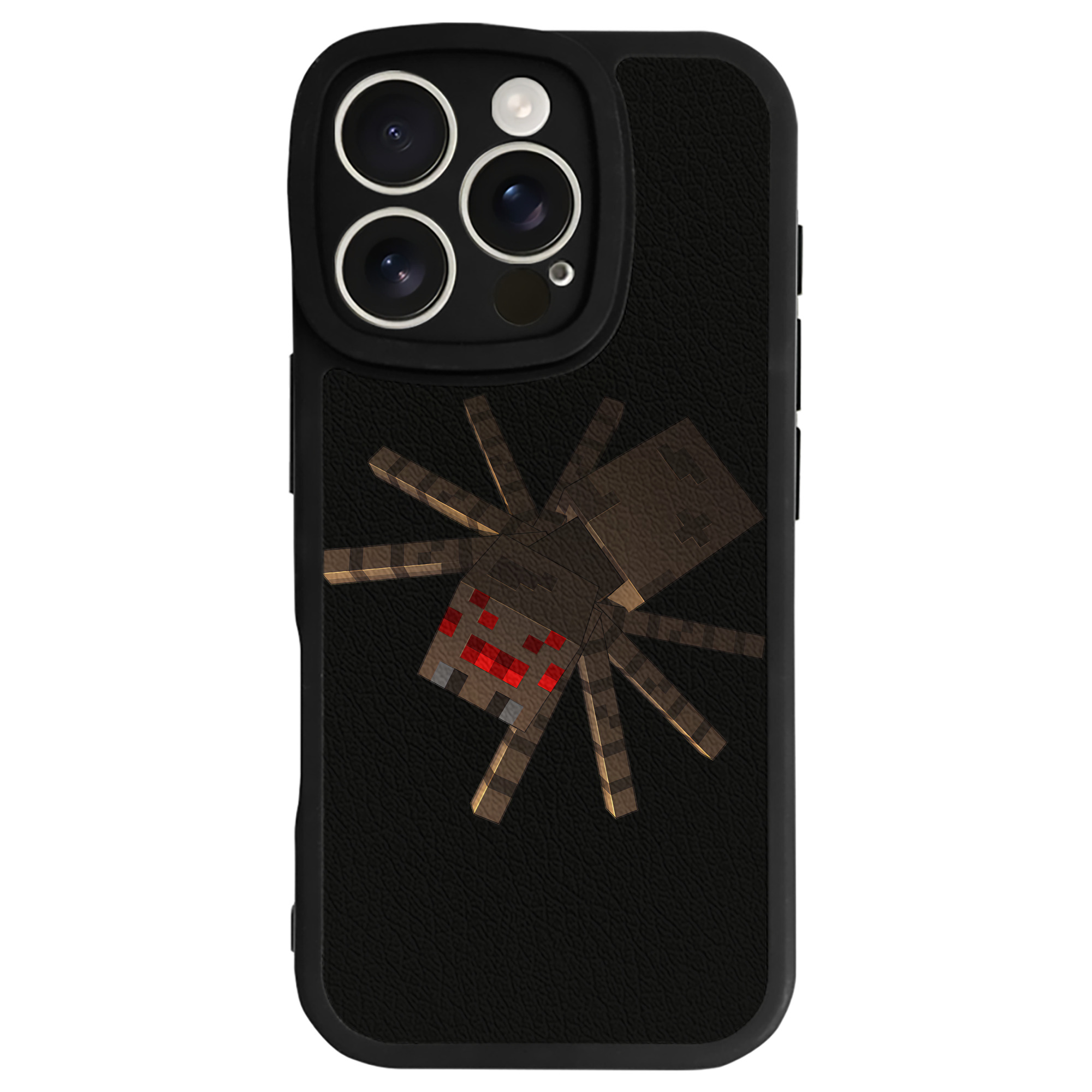 （画像用） マインクラフト ブロックの世界 Minecraft MC Block world 【iPhone 16シリーズ対応】シリコンスマホケース（レザー調） 材質：シリコン